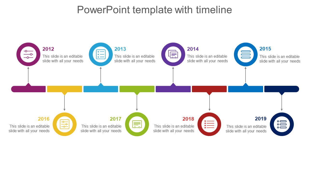 Milestone PowerPoint Template With Timeline SlideEgg